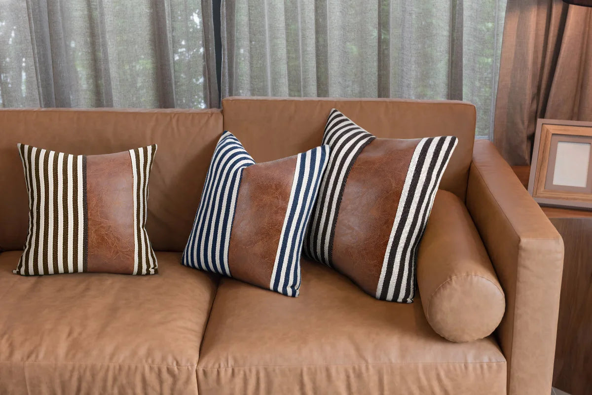 Cushion Cover Luxury Pillow Case 45*45 Sofa Decorative PU Leather Cushion