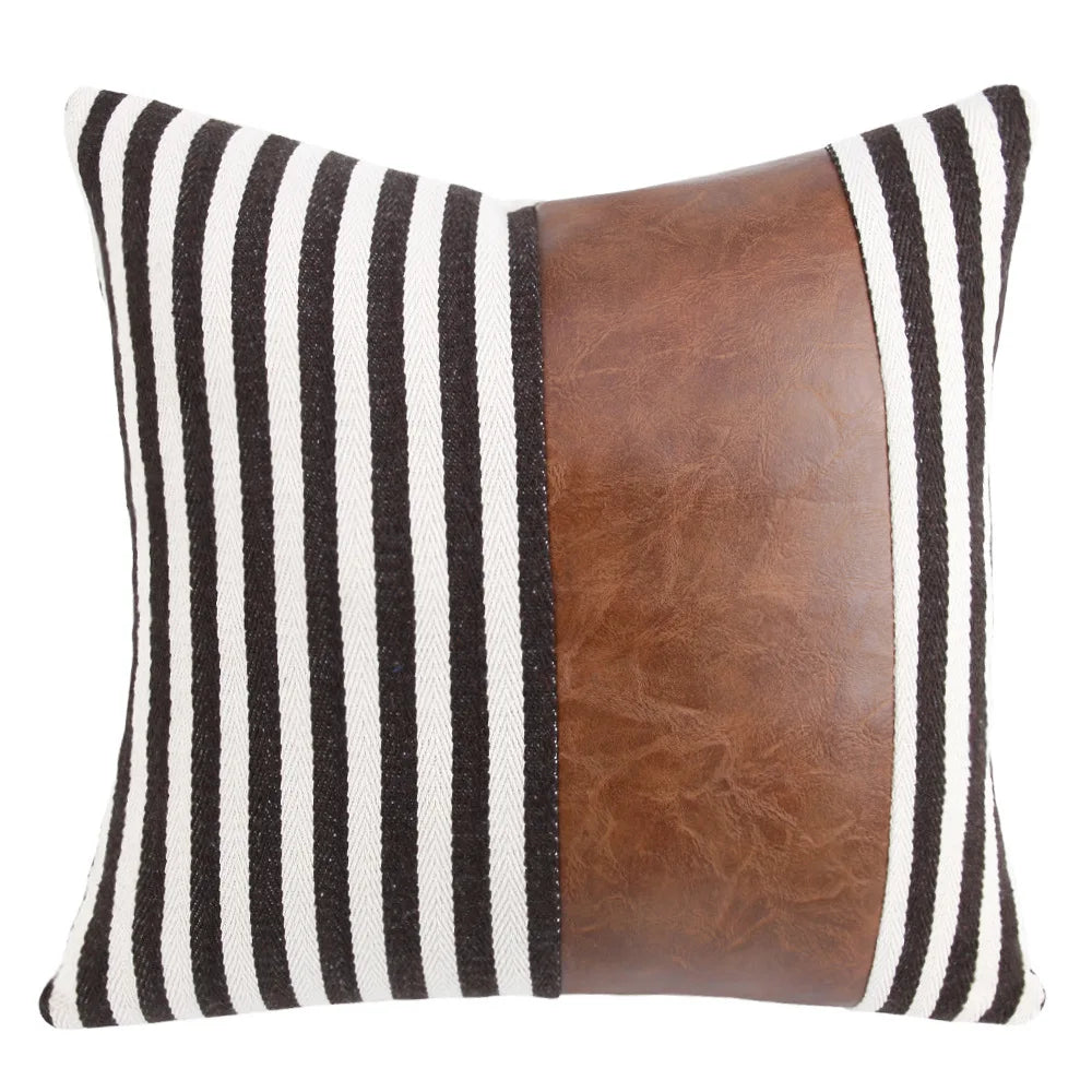 Cushion Cover Luxury Pillow Case 45*45 Sofa Decorative PU Leather Cushion