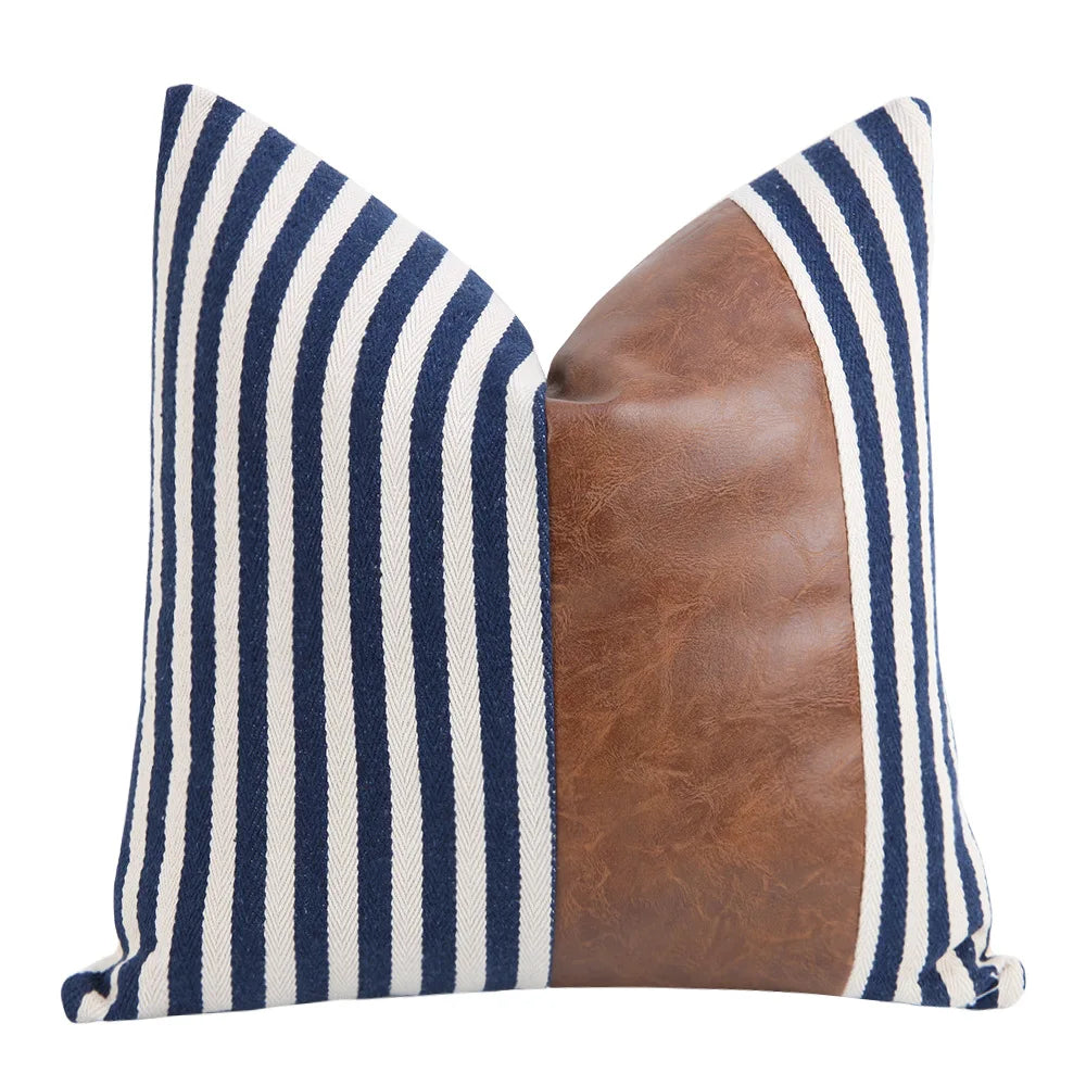 Cushion Cover Luxury Pillow Case 45*45 Sofa Decorative PU Leather Cushion