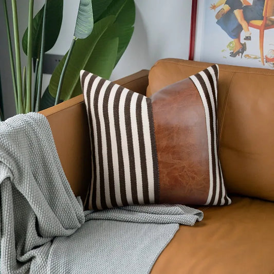 Cushion Cover Luxury Pillow Case 45*45 Sofa Decorative PU Leather Cushion
