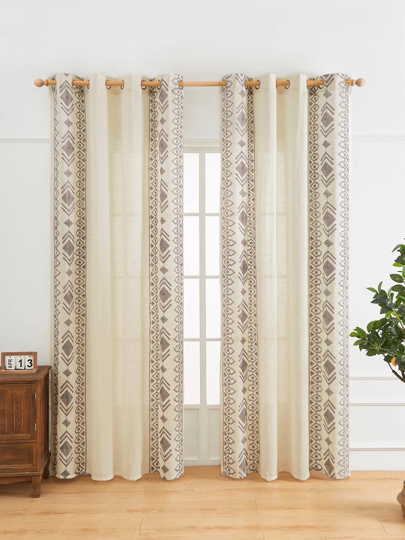 Boho Curtains for Bedroom Linen Boho Curtains 84 Inches Long 2 Panels Farmhouse Curtains