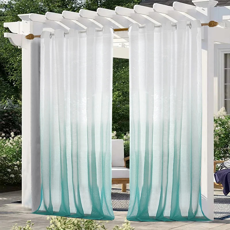 Gradient Colored Curtains Window Curtains Sheer Blackout Curtains