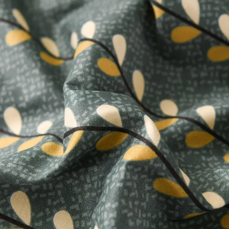 Flower Bedspread On The Bed Sheet Linen Cover Couple