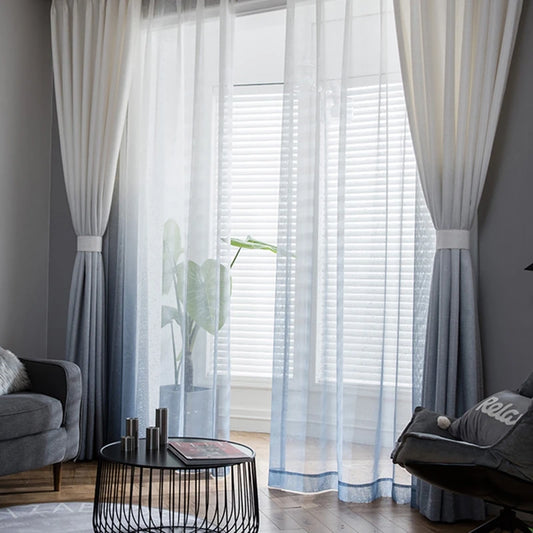 Gradient Colored Curtains Window Curtains Sheer Blackout Curtains