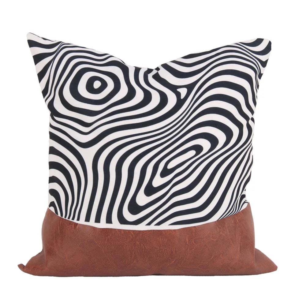 Cushion Cover Luxury Pillow Case 45*45 Sofa Decorative PU Leather Cushion