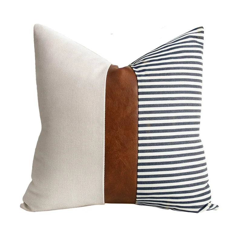 Cushion Cover Luxury Pillow Case 45*45 Sofa Decorative PU Leather Cushion