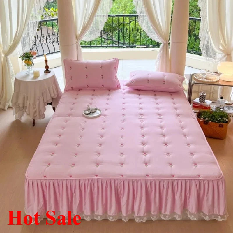 Red Bedsheet single piece cartoon cotton bed sheet anti slip printed cartoon bedsheet