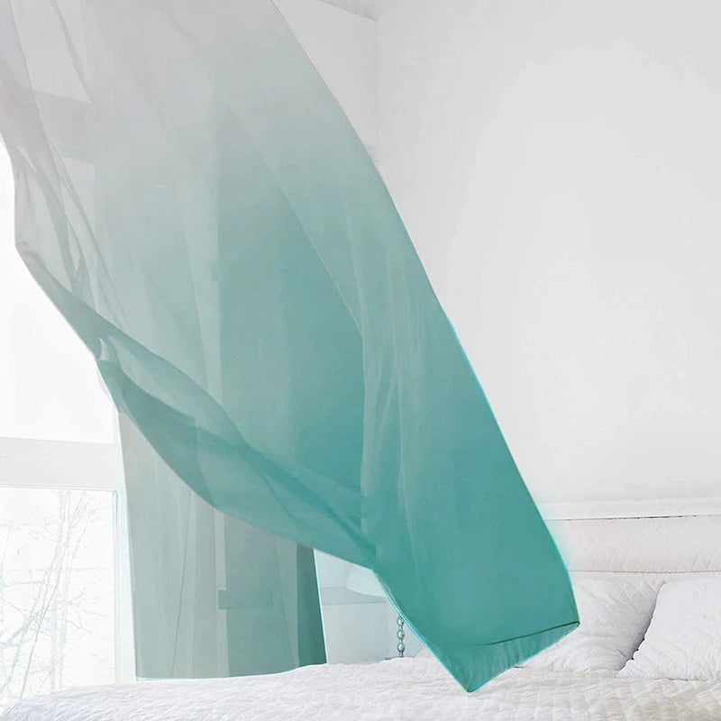 Gradient Colored Curtains Window Curtains Sheer Blackout Curtains