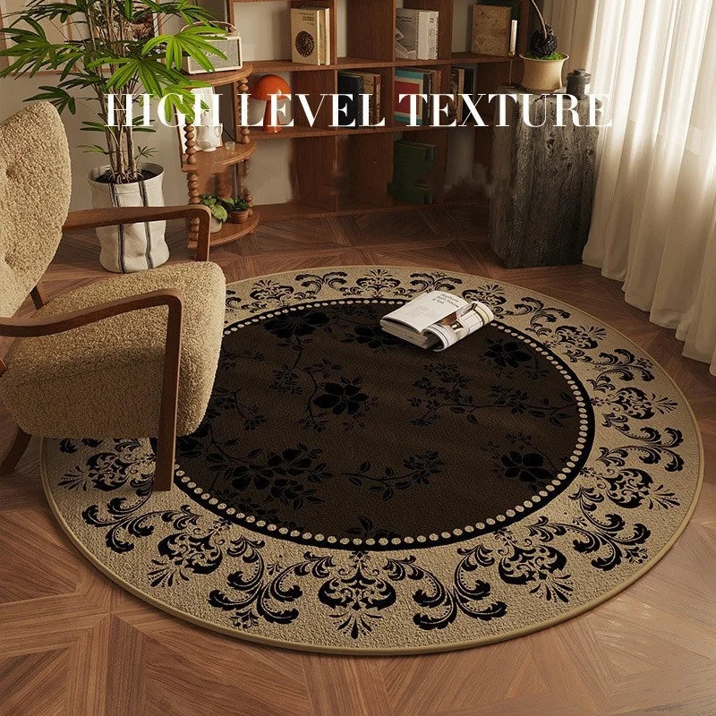 VIKAMA vintage ethnic style circular living room carpet,