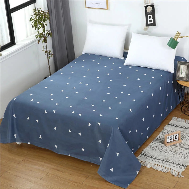 Flower Bedspread On The Bed Sheet Linen Cover Couple
