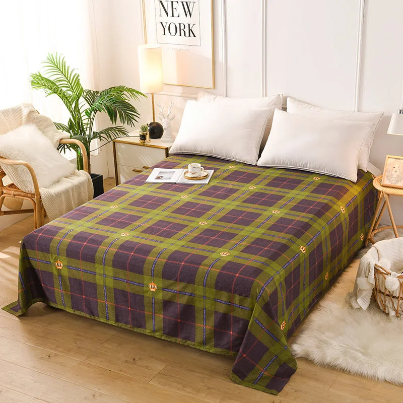 Flower Bedspread On The Bed Sheet Linen Cover Couple