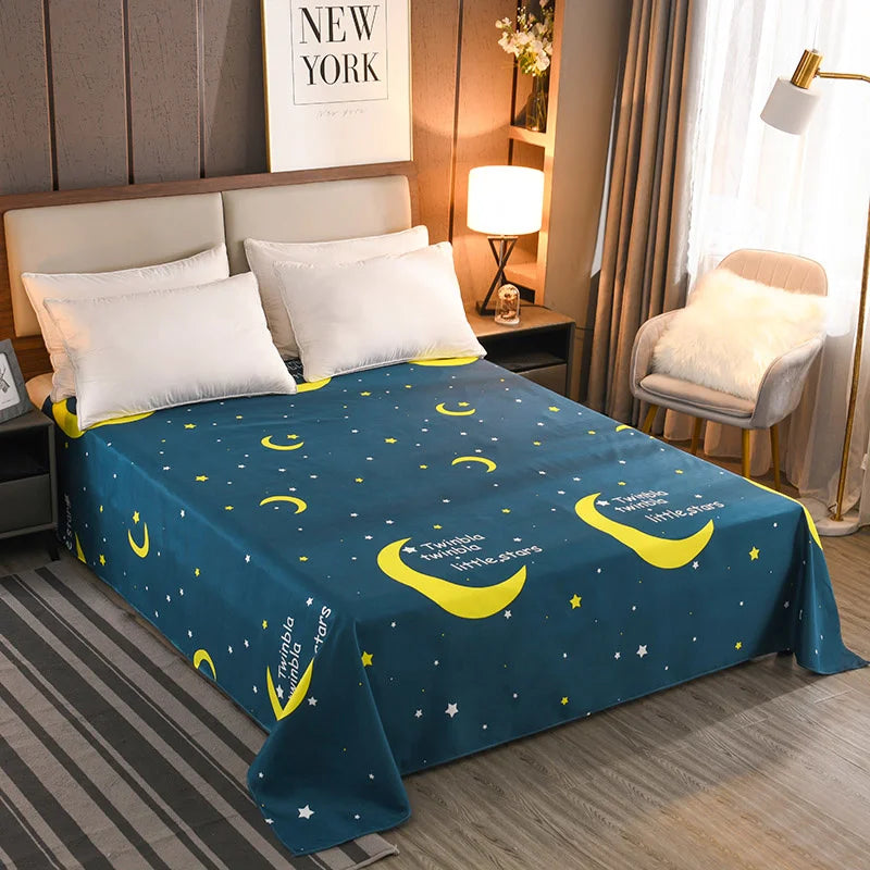 Flower Bedspread On The Bed Sheet Linen Cover Couple