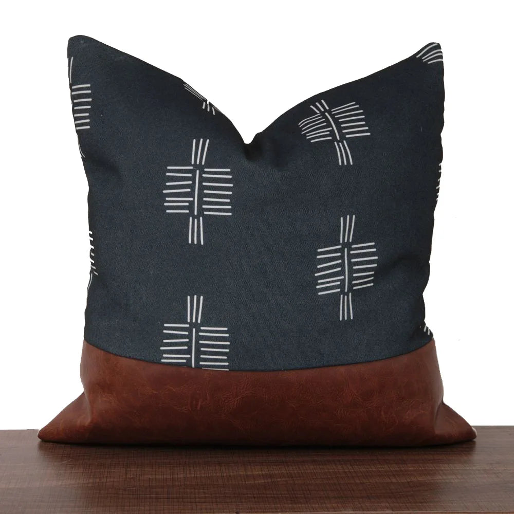 Cushion Cover Luxury Pillow Case 45*45 Sofa Decorative PU Leather Cushion