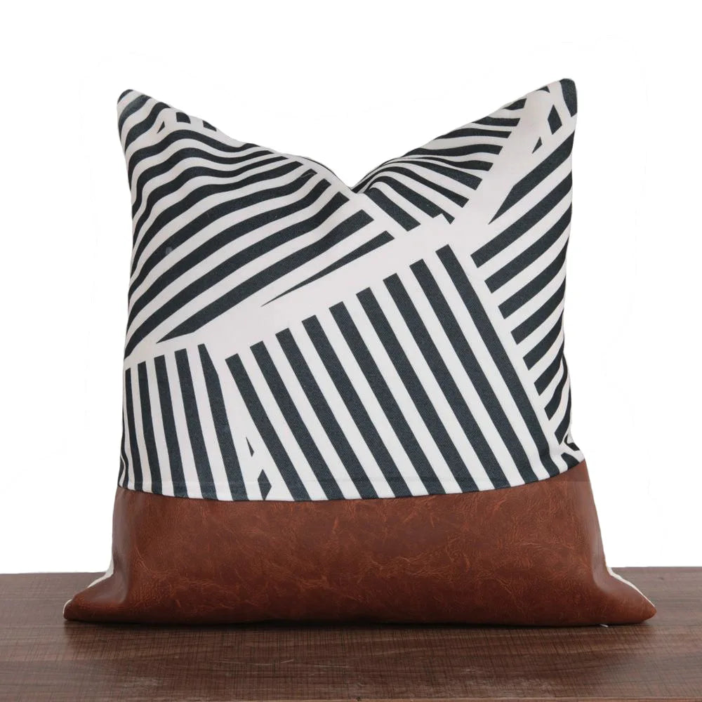Cushion Cover Luxury Pillow Case 45*45 Sofa Decorative PU Leather Cushion