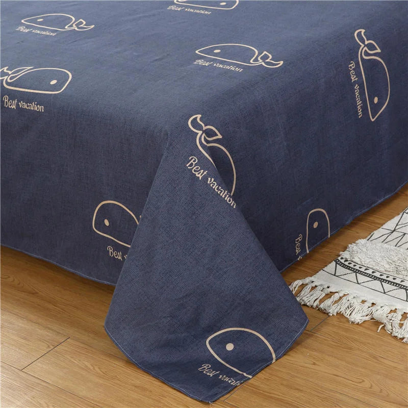 Flower Bedspread On The Bed Sheet Linen Cover Couple