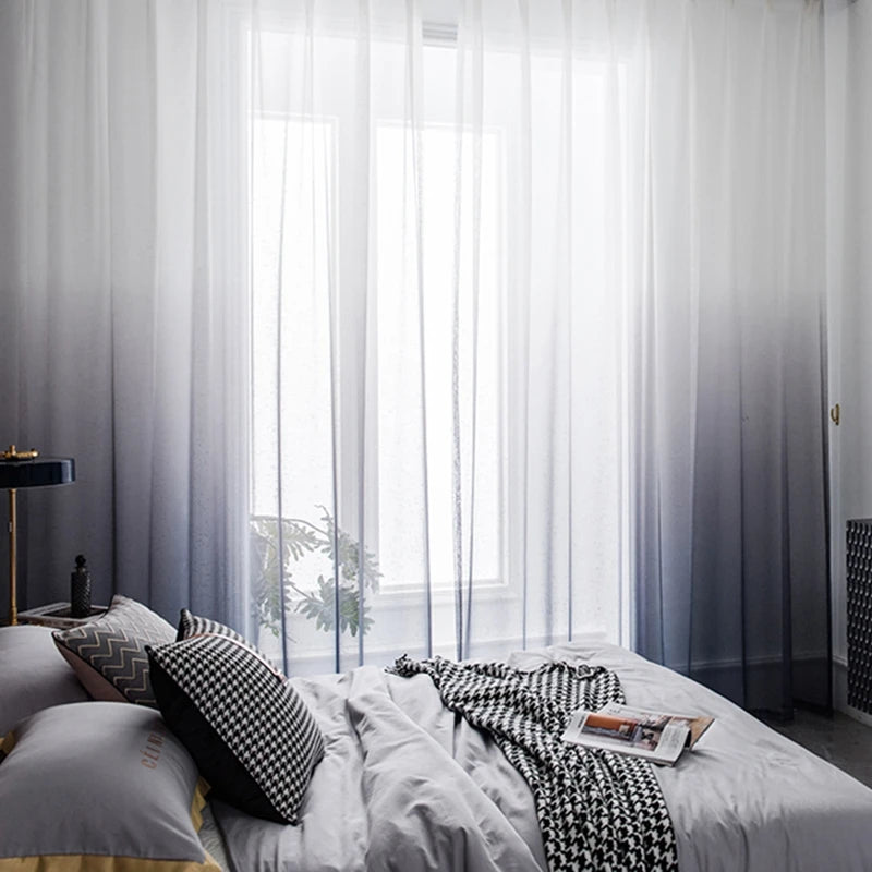 Gradient Colored Curtains Window Curtains Sheer Blackout Curtains