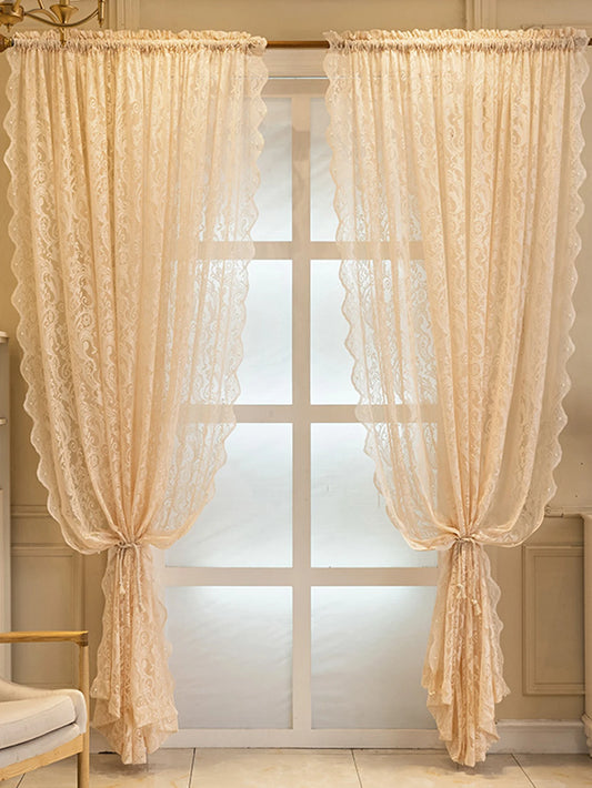 French New Style Lace Beaded Gauze Curtains Curtains 1PC