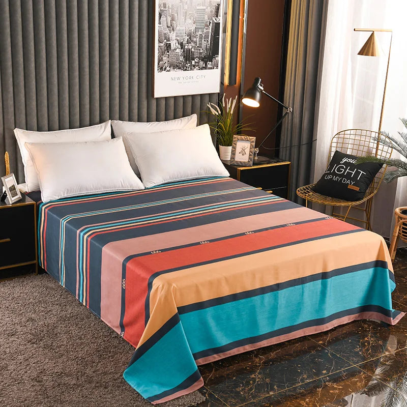Flower Bedspread On The Bed Sheet Linen Cover Couple