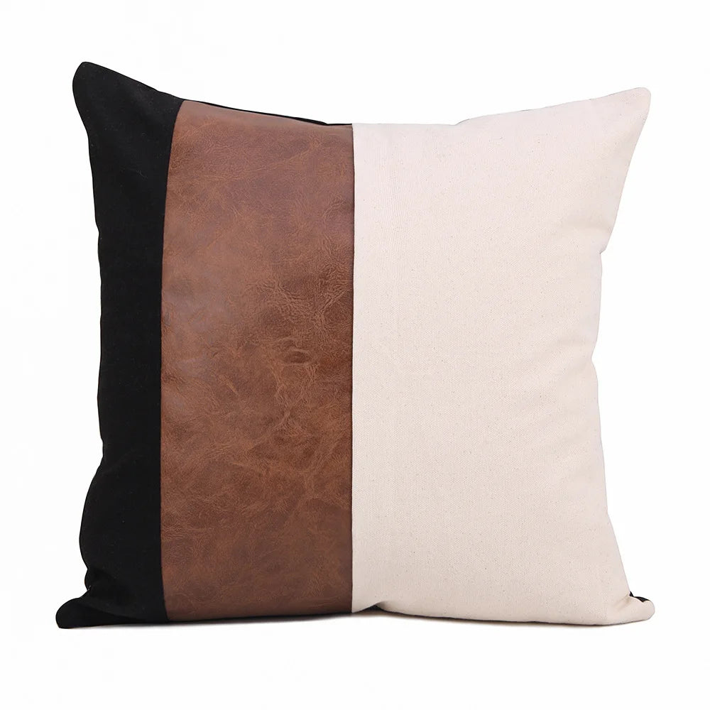 Cushion Cover Luxury Pillow Case 45*45 Sofa Decorative PU Leather Cushion