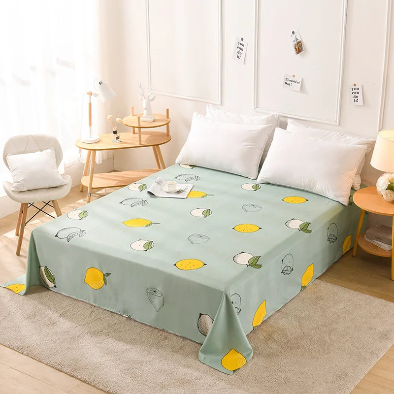 Flower Bedspread On The Bed Sheet Linen Cover Couple
