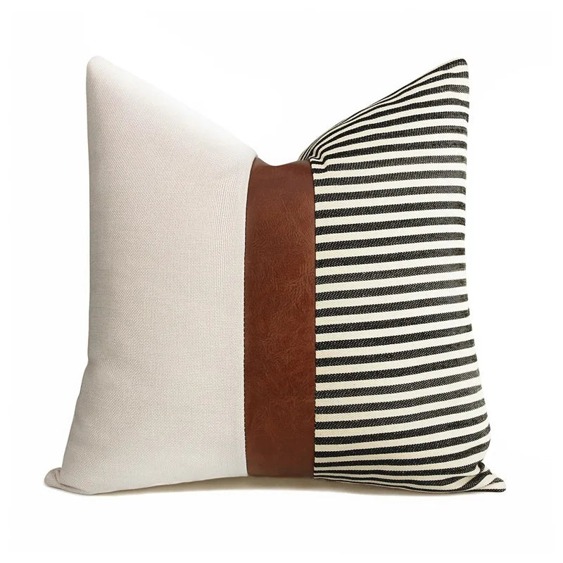 Cushion Cover Luxury Pillow Case 45*45 Sofa Decorative PU Leather Cushion