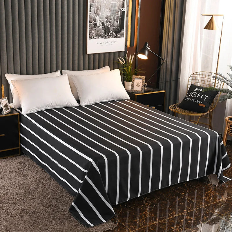 Flower Bedspread On The Bed Sheet Linen Cover Couple