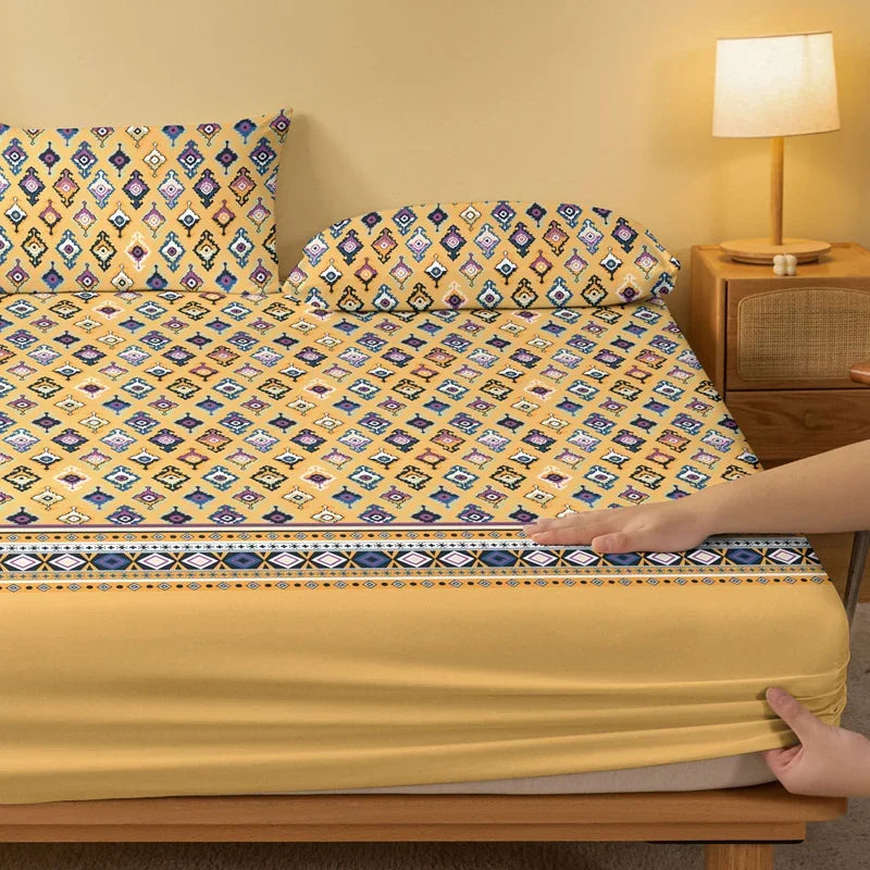 1 Bohemian patterned frosted bedsheet, bedroom printed bedspread, bedding (excluding pillowcases)