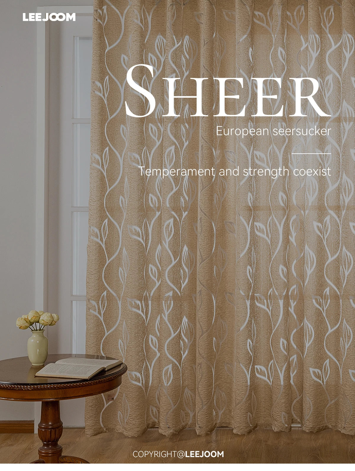 European Jacquard Curtains for Living Room Hollow Leaf Curtains