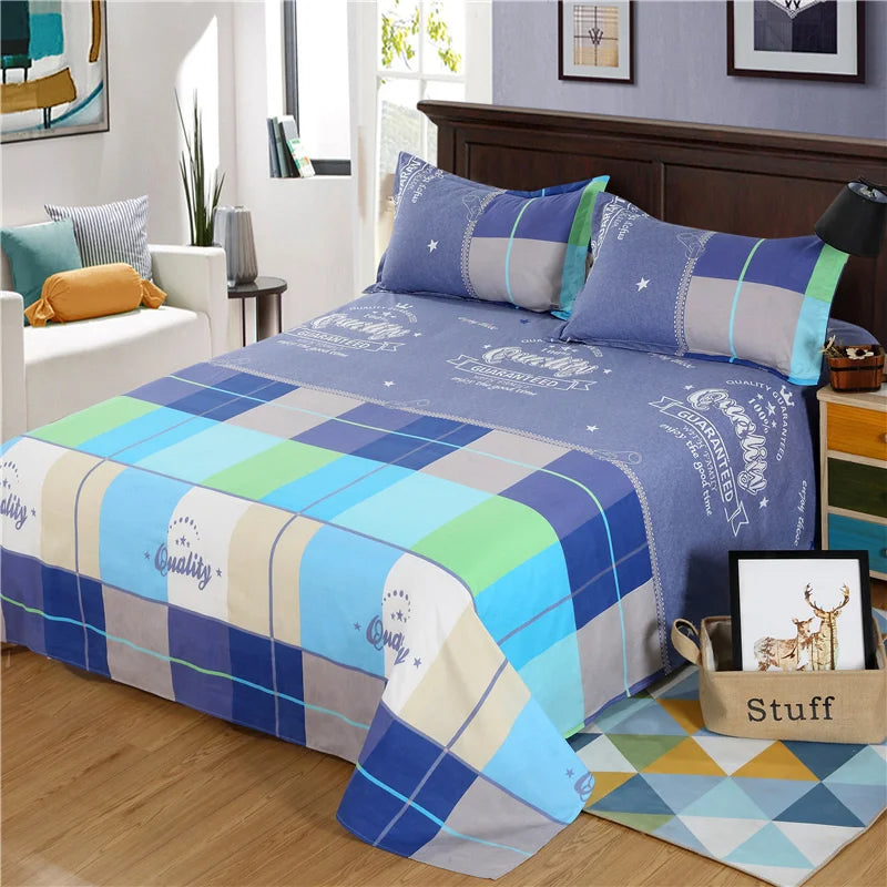 Flower Bedspread On The Bed Sheet Linen Cover Couple