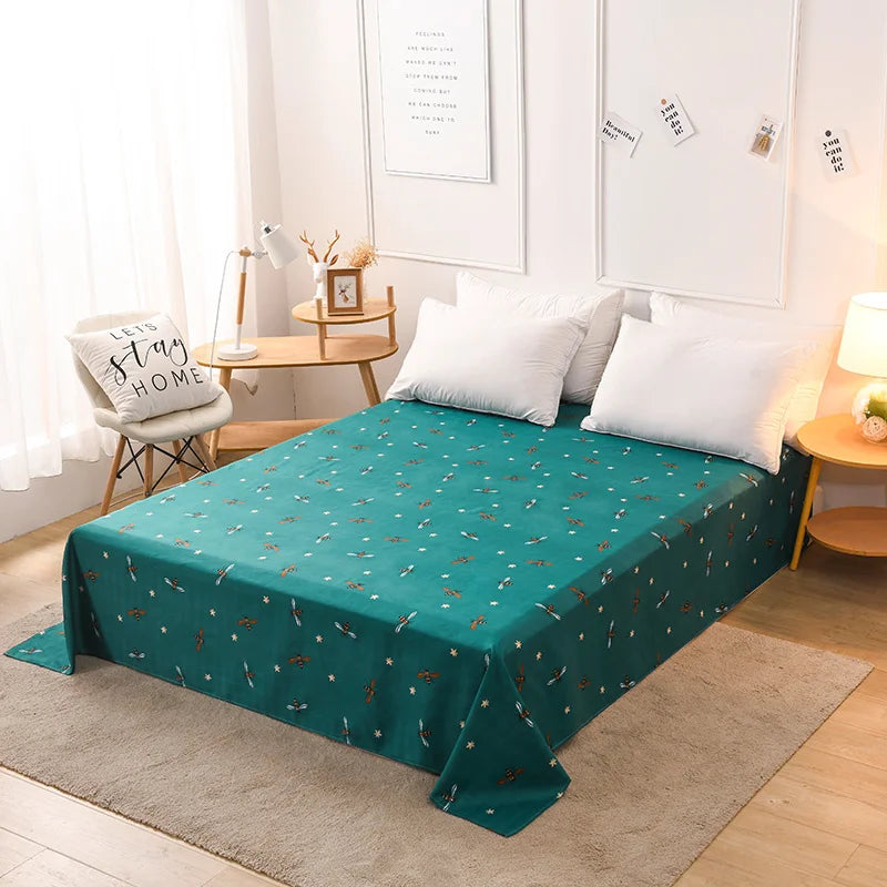 Flower Bedspread On The Bed Sheet Linen Cover Couple
