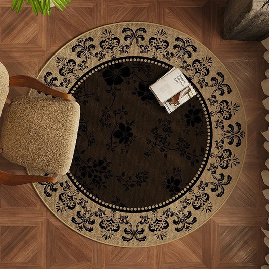 VIKAMA vintage ethnic style circular living room carpet,