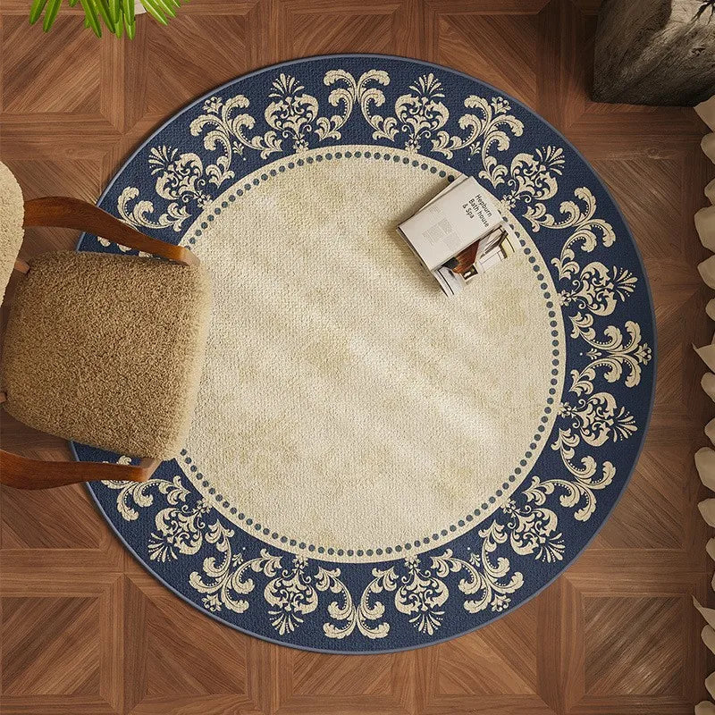 VIKAMA vintage ethnic style circular living room carpet,