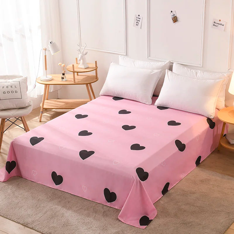 Flower Bedspread On The Bed Sheet Linen Cover Couple