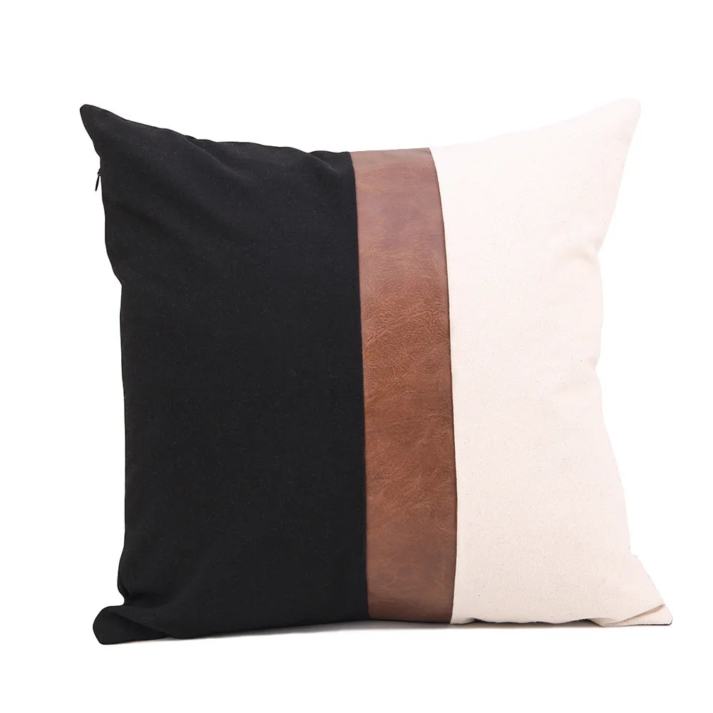 Cushion Cover Luxury Pillow Case 45*45 Sofa Decorative PU Leather Cushion
