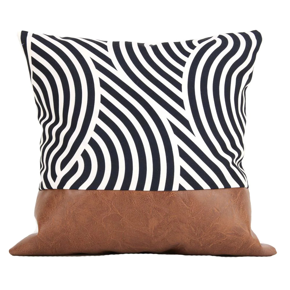 Cushion Cover Luxury Pillow Case 45*45 Sofa Decorative PU Leather Cushion