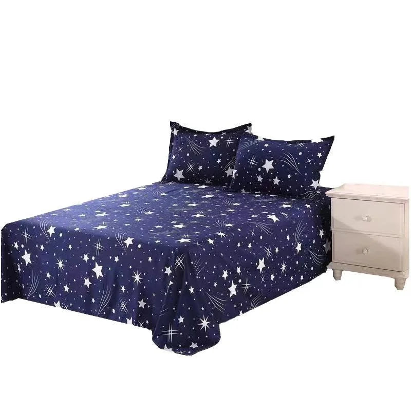 Flower Bedspread On The Bed Sheet Linen Cover Couple