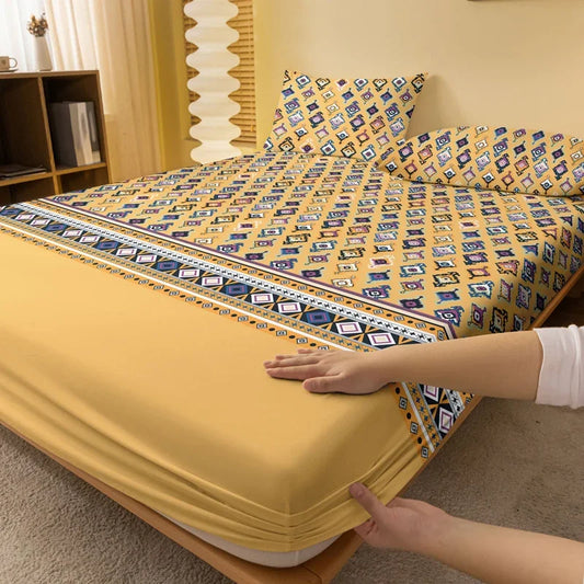 1 Bohemian patterned frosted bedsheet, bedroom printed bedspread, bedding (excluding pillowcases)