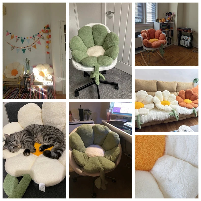Ins Flower Cushion Office Chair Sitting Cushions